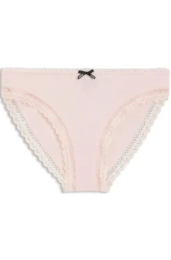 Slip aus elastischer Mikrofaser mit mittlerer Bundhöhe und Spitzenbesatz