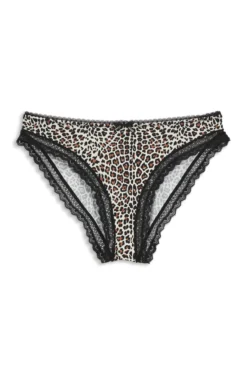 Slip aus elastischer Mikrofaser mit mittlerer Bundhöhe und Spitzenbesatz
