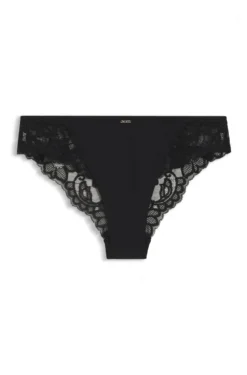 Slip aus Spitze mit plissierten Mesh-Details