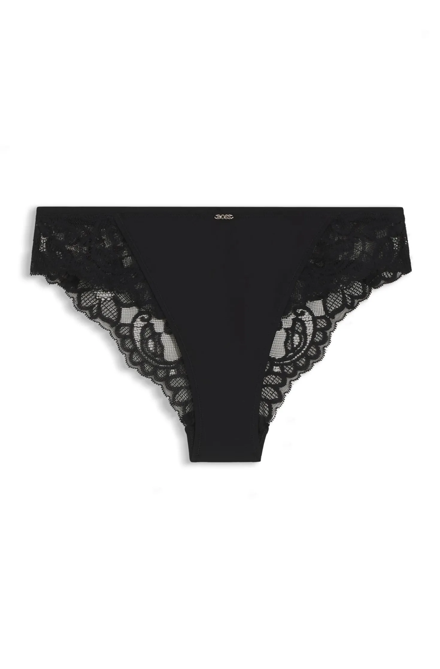 Slip aus Spitze mit plissierten Mesh-Details