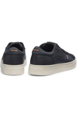 Sneakers aus Kunstleder mit Details in Denim-Optik