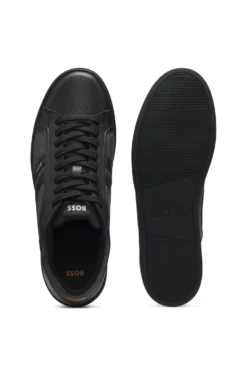 Sneakers aus Kunstleder mit Details in Denim-Optik