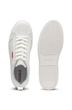Sneakers aus Kunstleder mit rotem Logo-Etikett