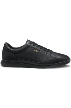 Sneakers aus Leder mit Folien-Logo