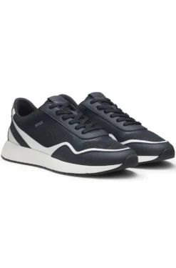 Sneakers aus Mesh mit gerippter Sohle