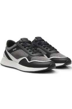 Sneakers aus Mesh mit gerippter Sohle