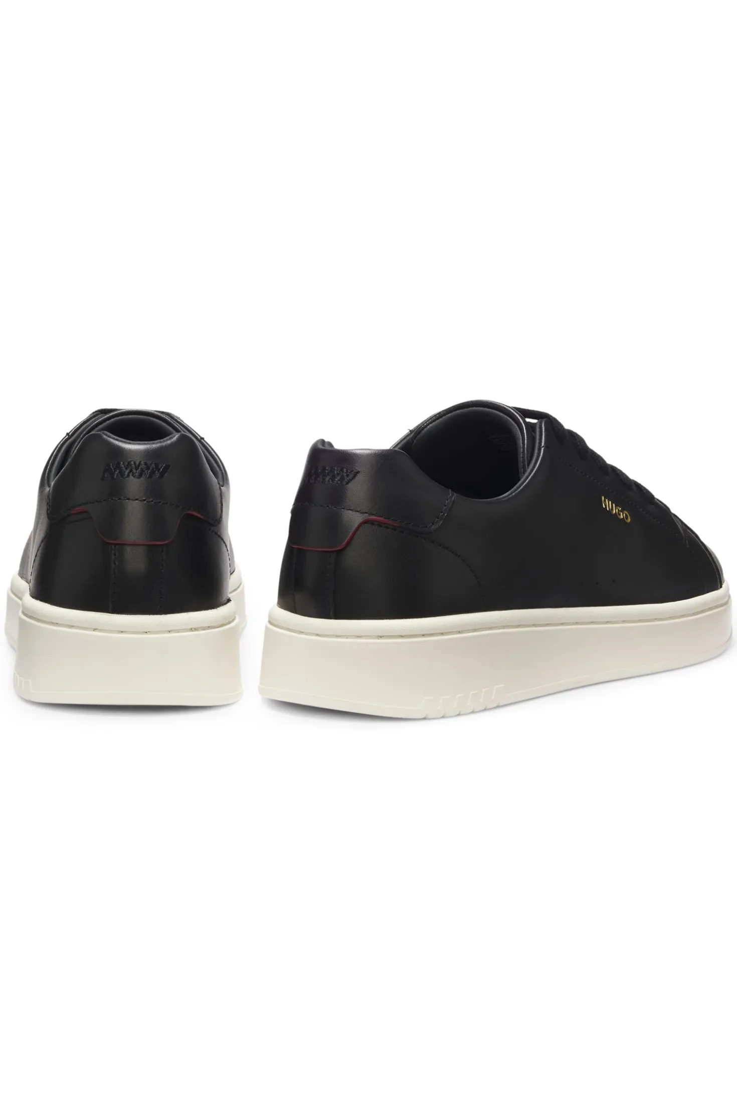 Sneakers aus Nappaleder mit goldfarbenem Logo