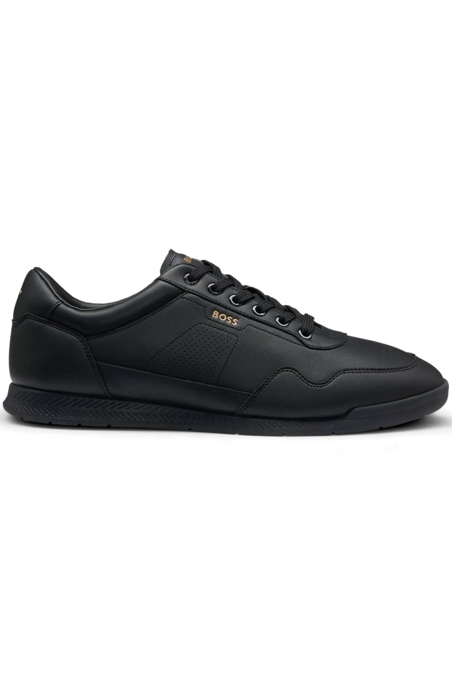 Sneakers aus Nappaleder mit goldfarbenem Branding