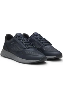 Sneakers aus reflektierendem Nylon mit geriffelter Sohle
