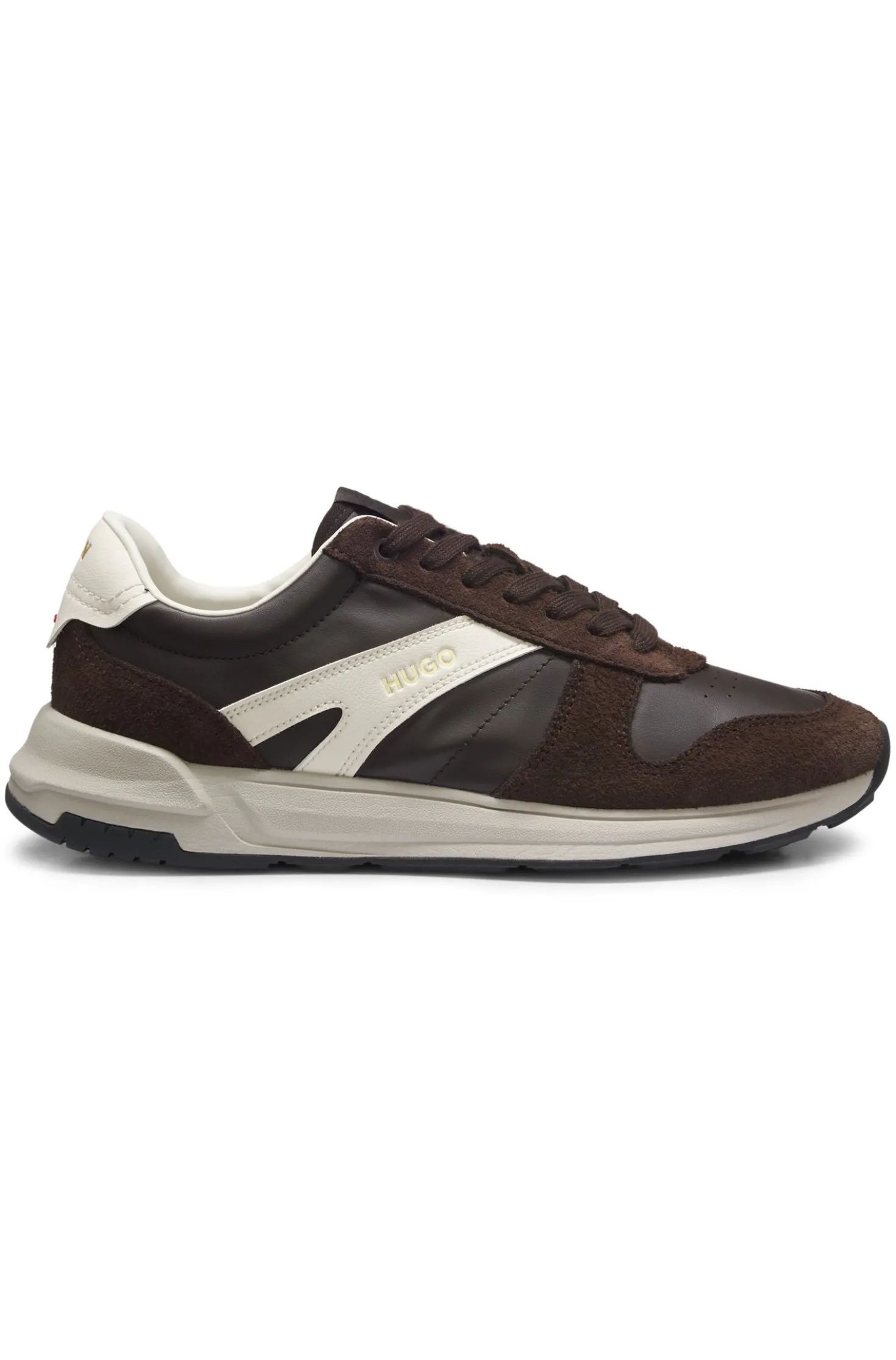Sneakers aus Veloursleder mit goldfarbenem Folien-Logo