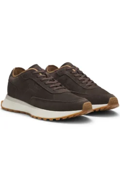 Sneakers aus Veloursleder mit Perforationen