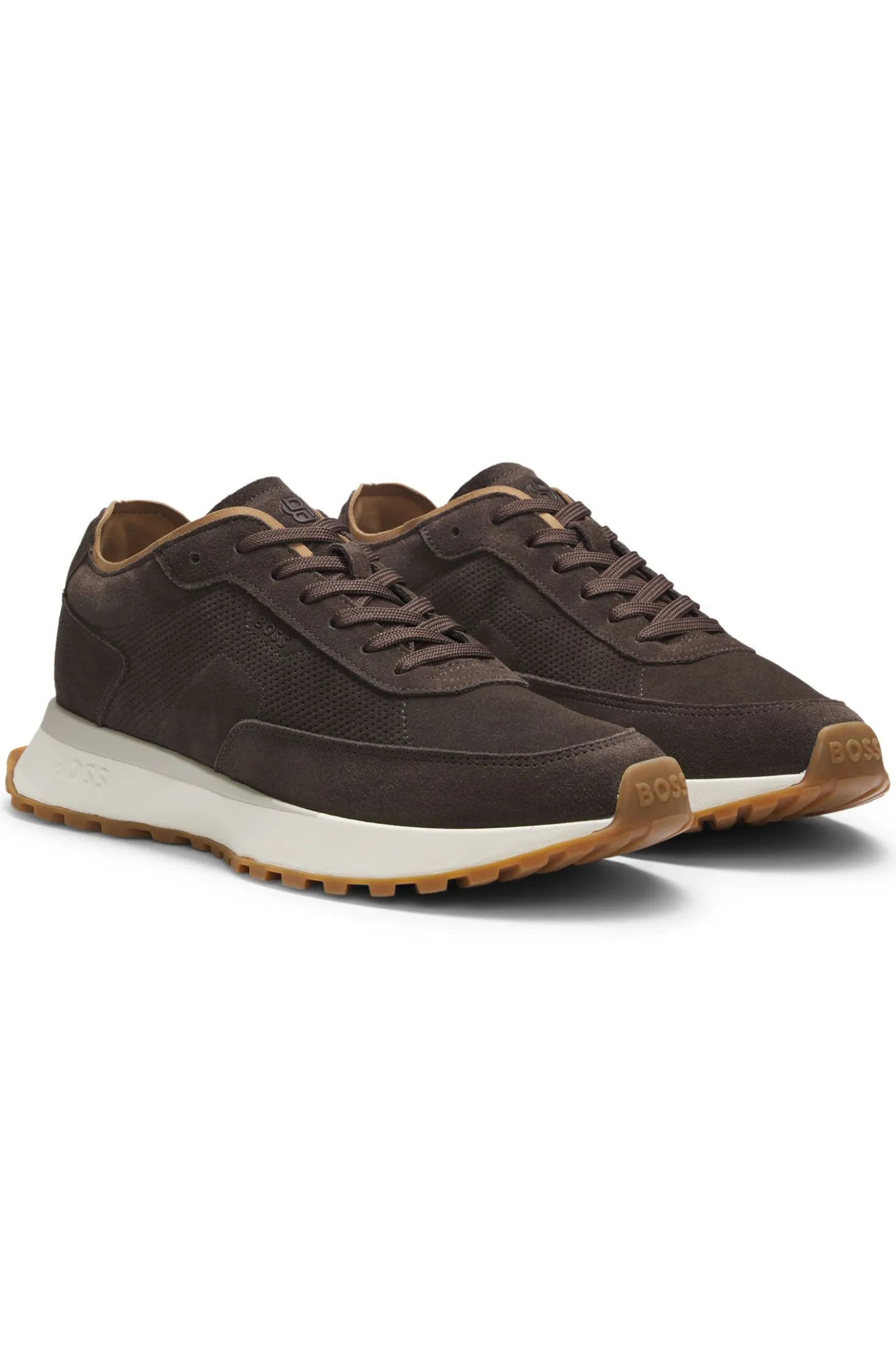 Sneakers aus Veloursleder mit Perforationen