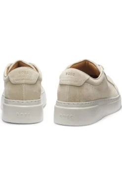 Sneakers aus Veloursleder mit verdecktem Keilabsatz