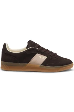 Sneakers aus Veloursleder mit Glattleder-Details