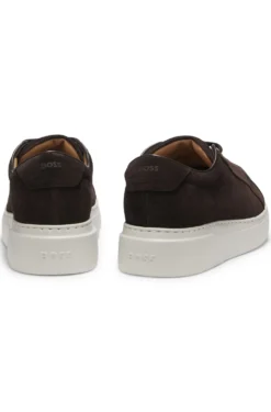 Sneakers aus Veloursleder mit verdecktem Keilabsatz