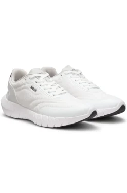 Sneakers im Laufschuh-Stil mit Lederbesatz