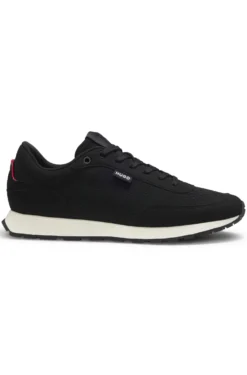 Sneakers mit Strick-Obermaterial und Logo-Fähnchen
