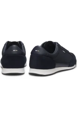 Sneakers mit Veloursleder-Besatz und gerippter Sohle
