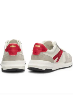 Sneakers mit Veloursleder-Besatz und Logo-Details
