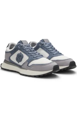 Sneakers mit Veloursleder-Details und Double-B-Monogramm