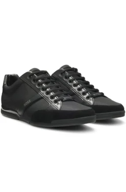 Sneakers mit Veloursleder und Kunstleder