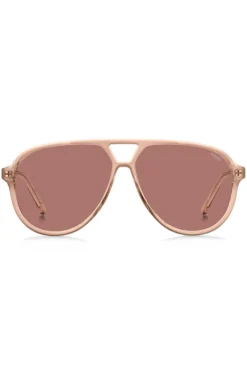 Sonnenbrille aus Acetat in Rosa mit Doppelsteg