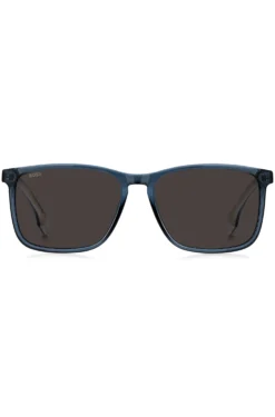 Sonnenbrille aus blauem Acetat mit Gummibügeln