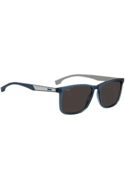 Sonnenbrille aus blauem Acetat mit Gummibügeln