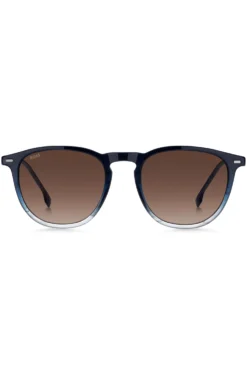 Sonnenbrille aus blauem Acetat mit Farbverlauf
