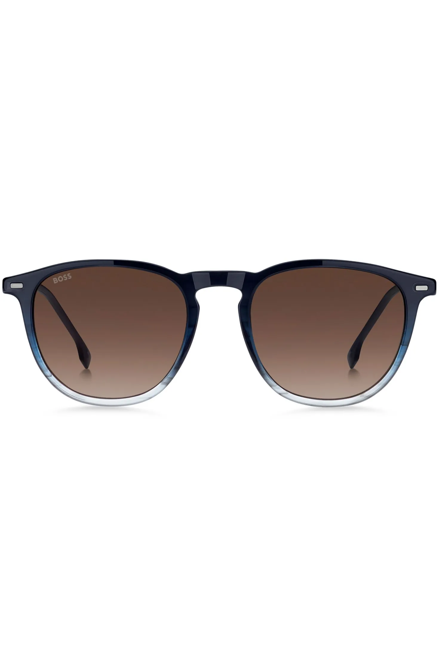Sonnenbrille aus blauem Acetat mit Farbverlauf