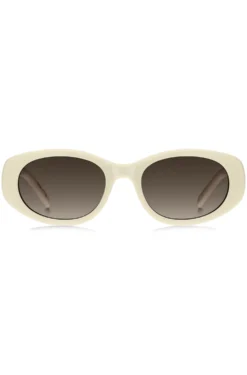 Sonnenbrille aus cremefarbenem Acetat mit Double-B-Monogramm