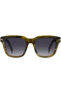 Sonnenbrille aus gemustertem Acetat mit goldfarbenen Details