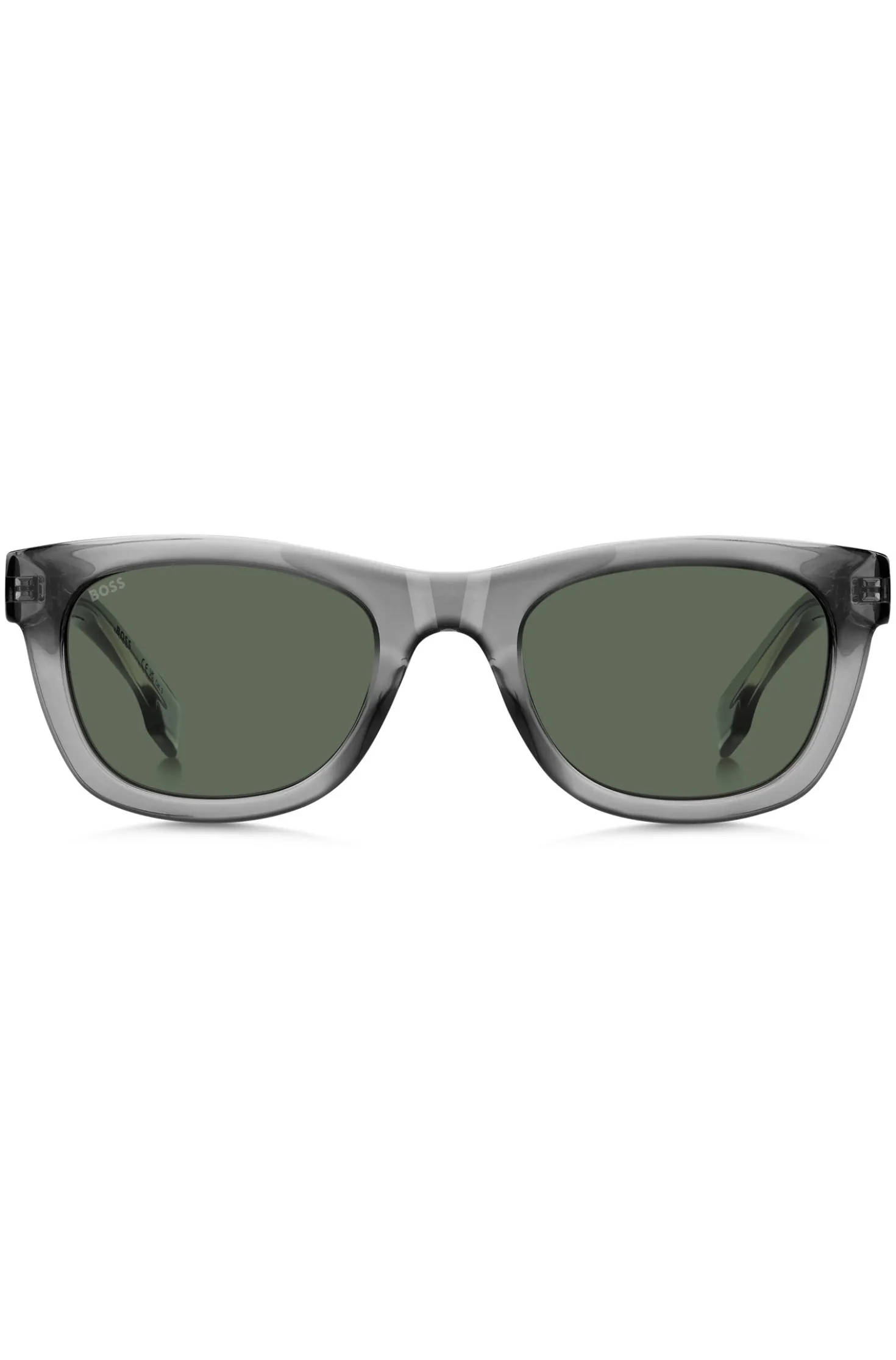 Sonnenbrille aus grauem Acetat mit 3D-Logo