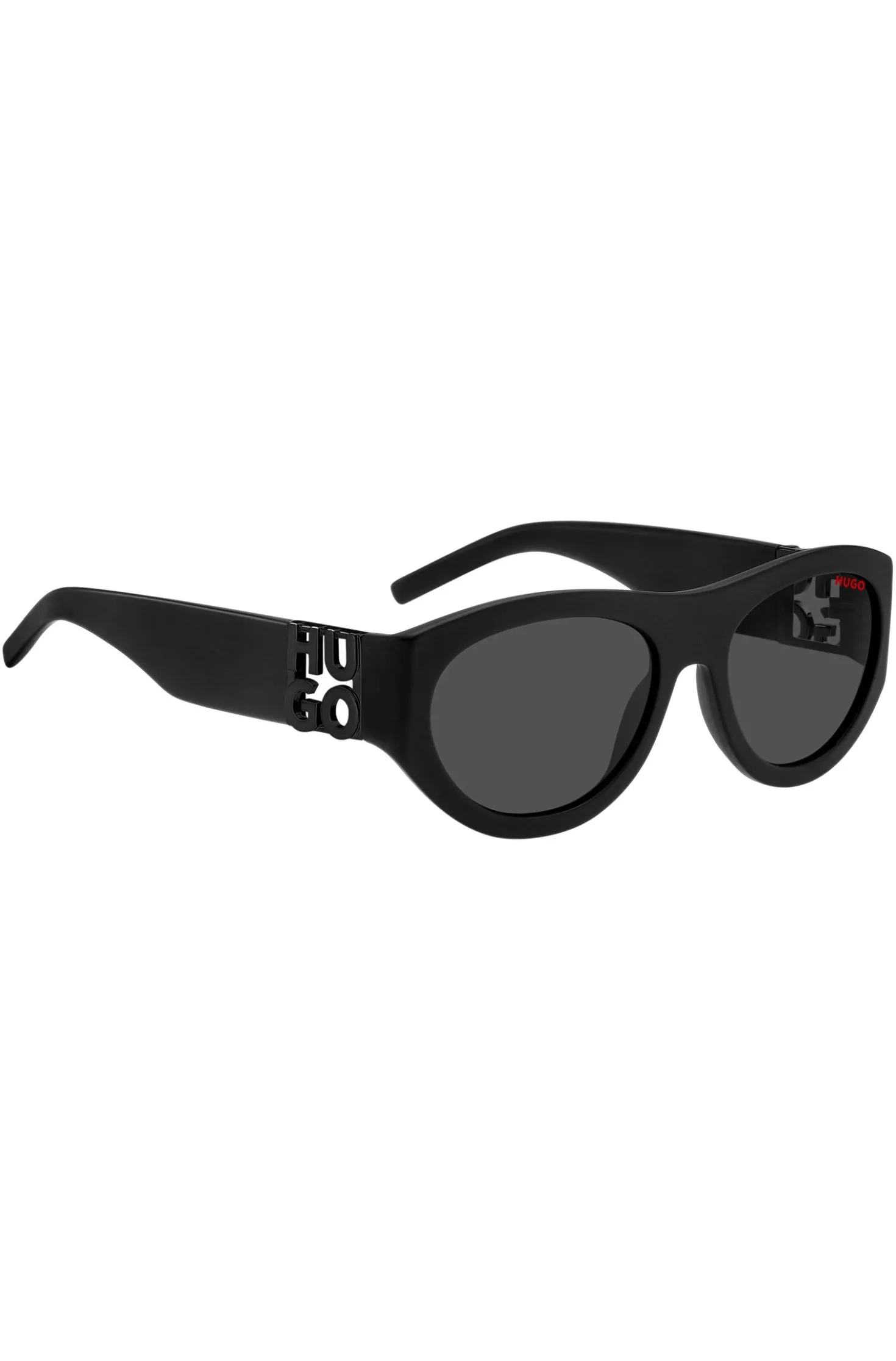 Sonnenbrille aus schwarzem Acetat mit 3D-Monogramm