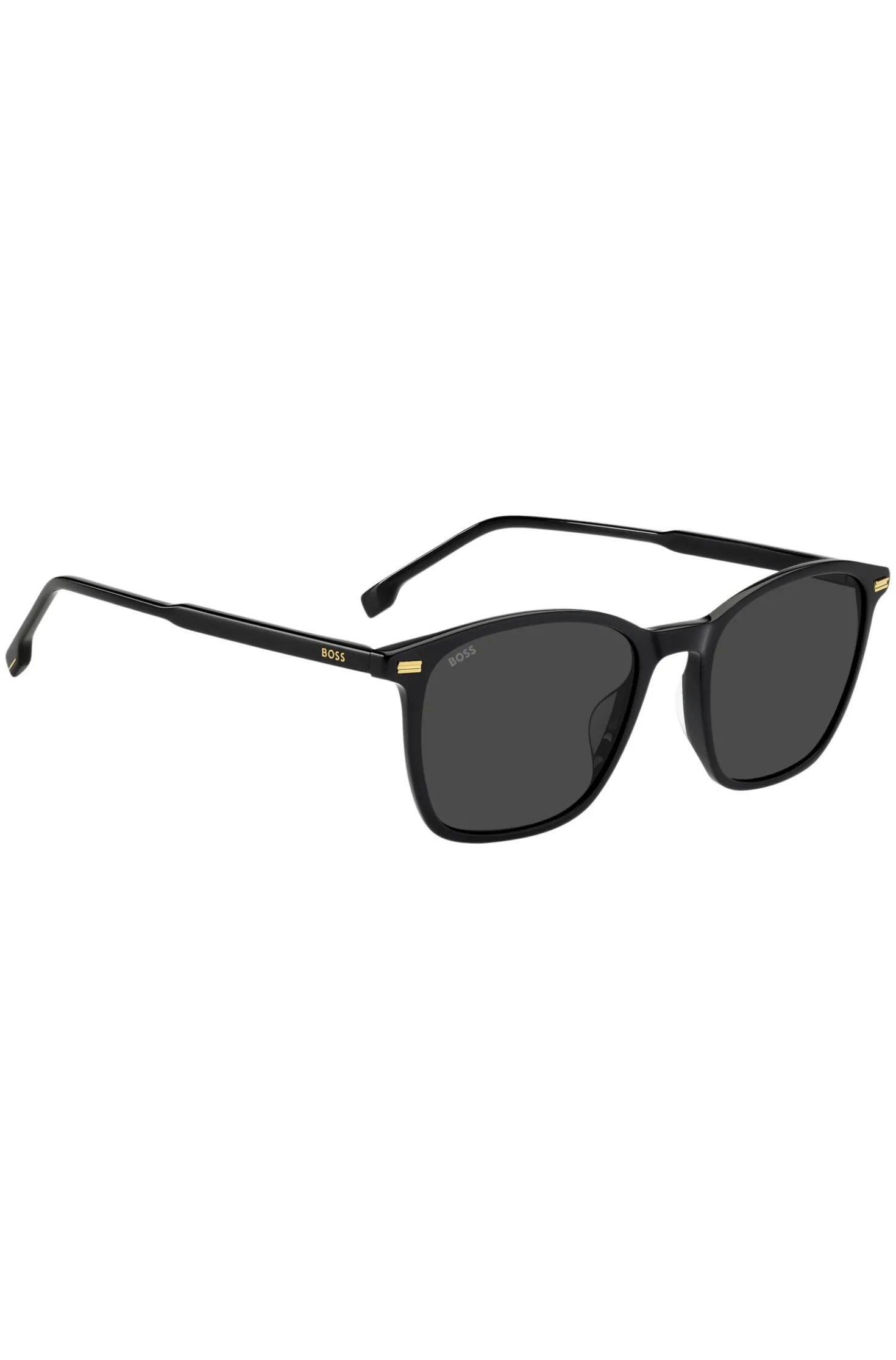 Sonnenbrille aus schwarzem Acetat mit Logo am Bügel