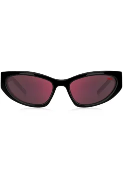 Sonnenbrille aus schwarzem Acetat mit 3D-Monogramm
