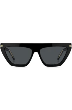 Sonnenbrille aus schwarzem Acetat mit goldfarbenen Details