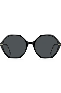 Sonnenbrille aus schwarzem Acetat mit eckiger Fassung