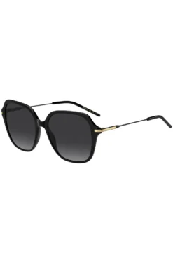 Sonnenbrille aus schwarzem Acetat mit Metallbügeln
