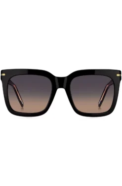 Sonnenbrille aus schwarzem Acetat mit goldfarbenen Metalldetails