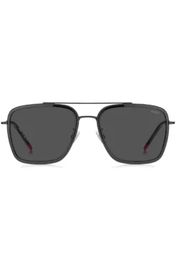 Sonnenbrille in Dunkelgrau mit Federscharnieren