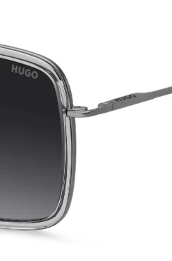 Sonnenbrille in Grau mit Doppelsteg