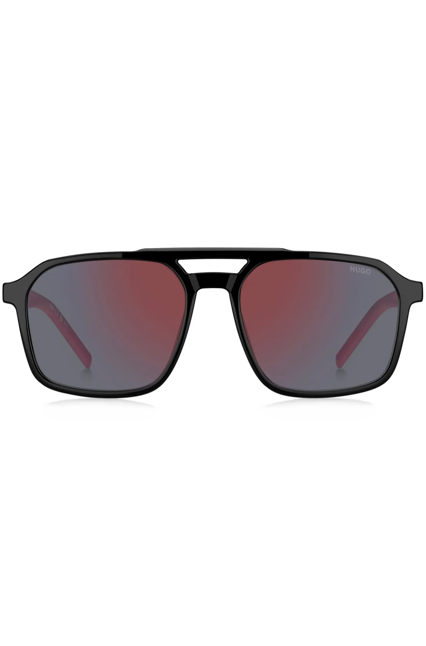 Sonnenbrille mit Doppelsteg und zweifarbigen Bügeln