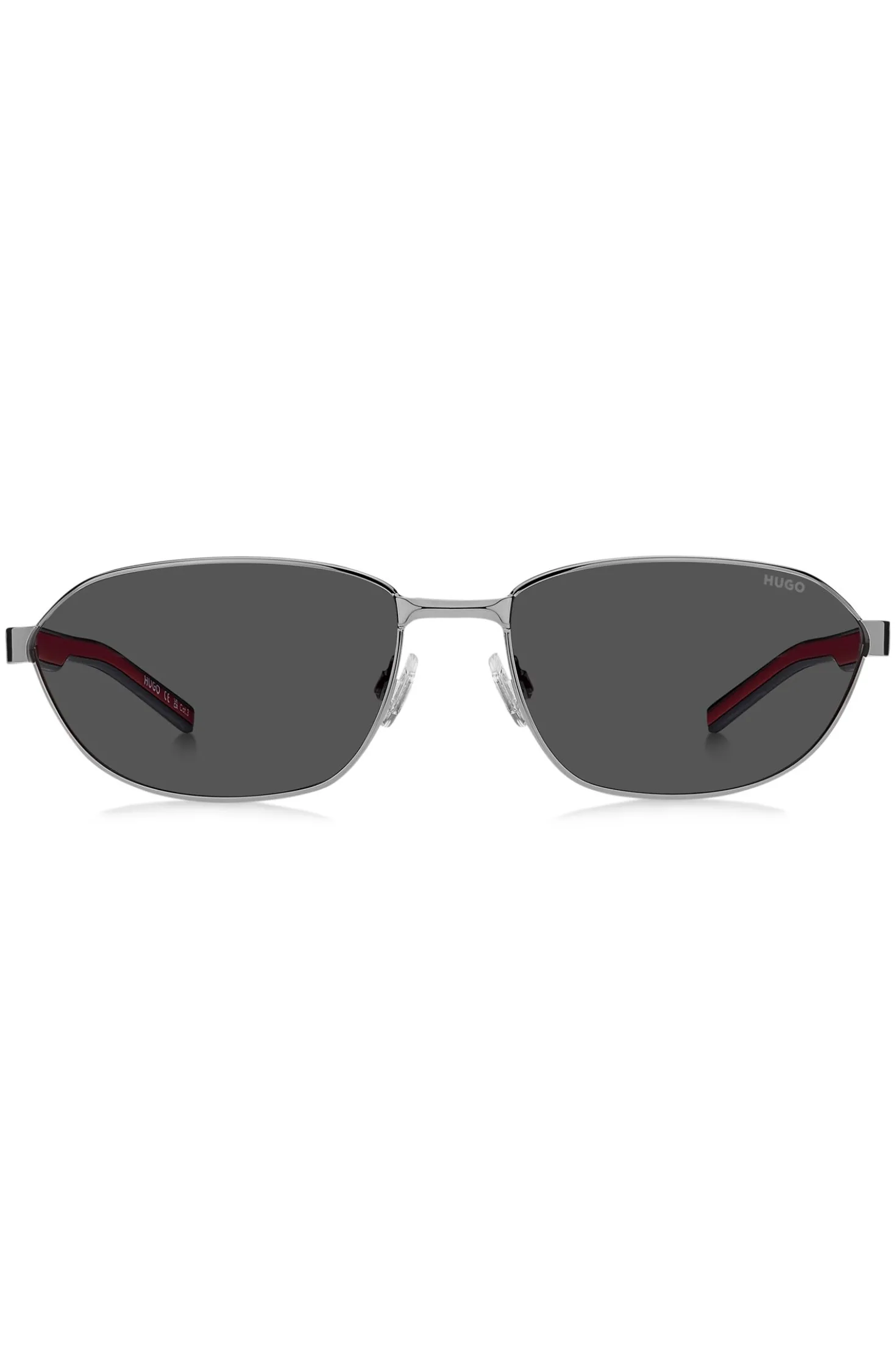 Sonnenbrille mit Metallfassung und ausgestanztem Logo