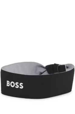 Sport-Stirnband aus Stretch-Twill mit Logo-Print