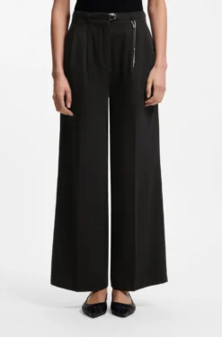 Straight-Fit Hose mit goldfarbener Karabiner-Kette