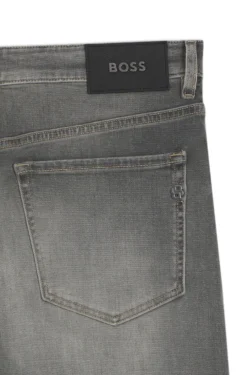 Straight-Fit Jeans aus grauem supersoftem Stretch-Denim