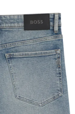 Straight-Fit Jeans aus leuchtend blauem Stretch-Denim
