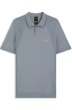 Strick-Poloshirt aus Baumwoll-Mix mit Bodymapping-Struktur