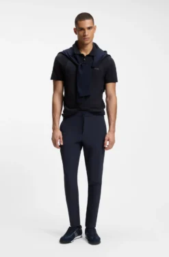 Strick-Poloshirt aus Baumwoll-Mix mit Bodymapping-Struktur